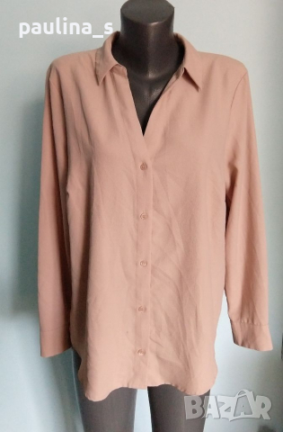Копринена риза с дълбоко деколте "H&M"® / голям размер , снимка 2 - Ризи - 36224359
