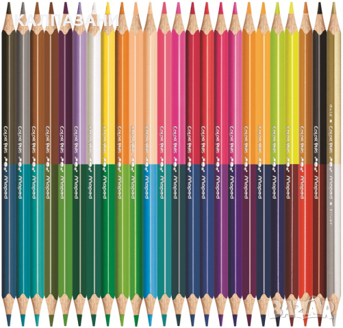 Двуцветни моливи Maped - 24 броя - 48 цвята, снимка 2 - Рисуване и оцветяване - 36340462
