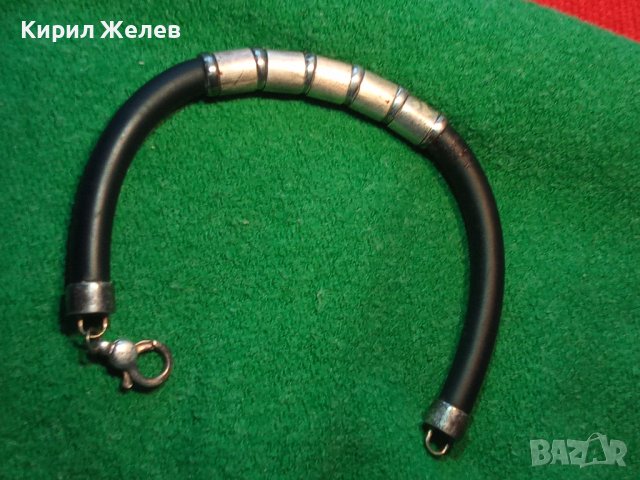 СТАРА ШИКОЗНА СИЛИКОНОВА СРЕБЪРНА АРТ ГРИВНА СРЕБРО 925 ПРОБА 25964