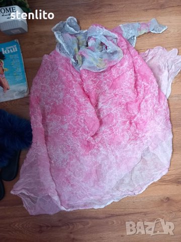 Плажен шал/парео розово-сиво омбре, снимка 1