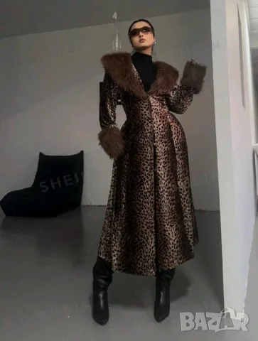 Палто леопардов принт , снимка 2 - Палта, манта - 47342544