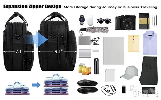 Бизнес чанта за пътуване, за лаптоп до 17", чанта за ръчен багаж, снимка 9 - Чанти - 49339593