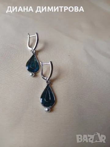 Обеци с нефрит! Подарък за жени!, снимка 2 - Обеци - 48604031