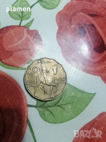 Продавам старина монета. 20-чешки крони , снимка 2 - Нумизматика и бонистика - 53841375