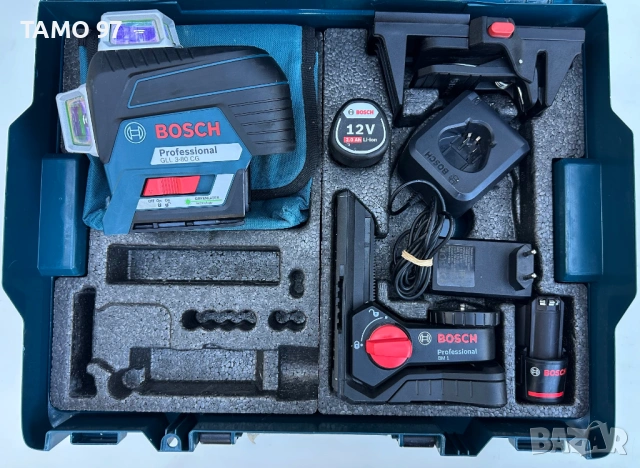 Bosch GLL 3-80 CG - Линеен лазерен нивелир със зелен лъч перфектен!, снимка 2 - Измервателни инструменти - 53036688