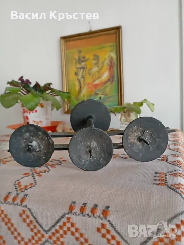 Свещници ковано желязо и др. - 9 бр., - Метална стойка за вино, - за Картина, икона, снимка 7 - Декорация за дома - 49355842