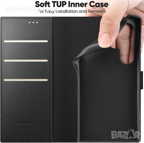 Кожен Калъф Тип Тефтер за Samsung Galaxy S24 | S24+ | S24 Ultra, снимка 6 - Калъфи, кейсове - 44258915