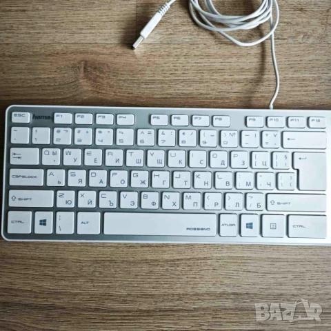Клавиатура Hama ROSSANO - USB, бяла, с кирилица, снимка 4 - Клавиатури и мишки - 52360893