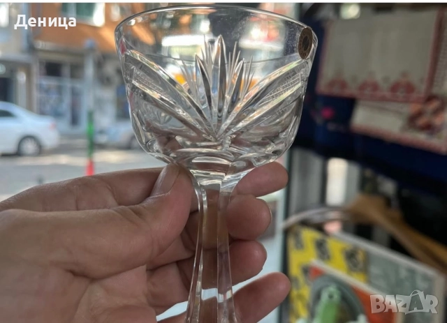 Сливенски кристални чаши “Зорница” 6 броя-90 мл пълни Наличен етикет Цена-120 лв/61.36€, снимка 5 - Сервизи - 52544297