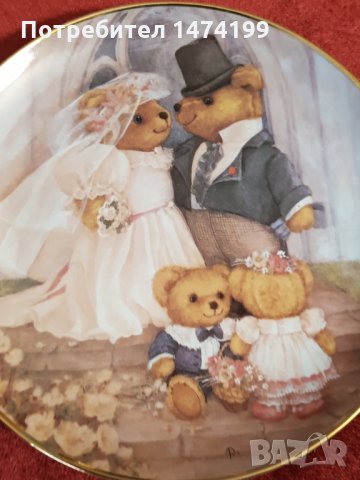 Порцеланова декоративна чиния-Just married, снимка 3 - Декорация за дома - 34718817