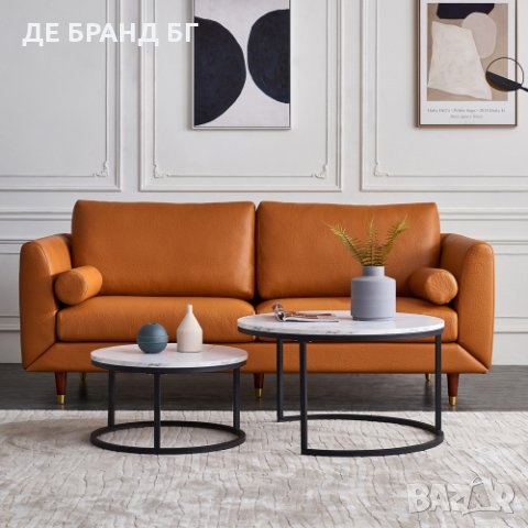 Маса за кафе от две части с плот имитиращ мрамор WLF-C01BW, снимка 6 - Маси - 35910309