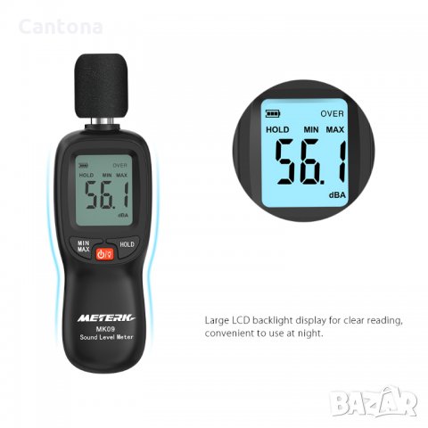 Цифров тестер с LCD за измерване на обема на шума и мониторинг на децибелите, 30-130dB, снимка 4 - Друга електроника - 35665373