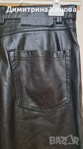 черен кожен панталон Bershka , снимка 5 - Панталони - 56358268