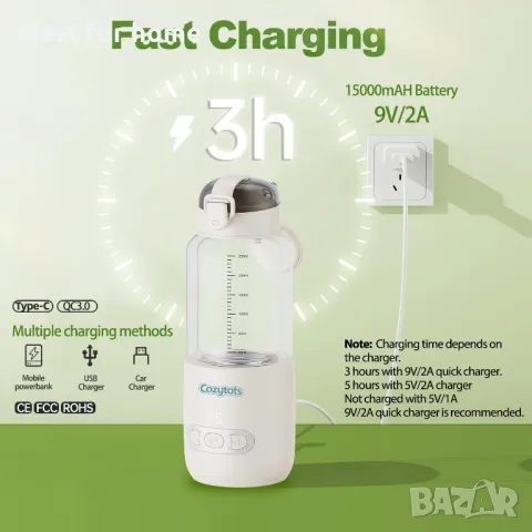 Преносим нагревател за бутилки и шишета Cozytots, снимка 5 - Прибори, съдове, шишета и биберони - 48485903