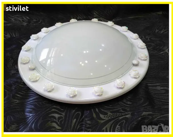 ПЛАФОН  РОЗА БЯЛА - НОВО- 3D ЕФЕКТ., снимка 2 - Лампи за таван - 47360348