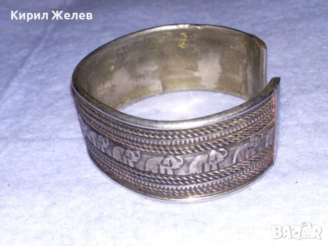 ПОСРЕБРЕНА ОРНАМЕНТИРАНА ИНДОПЕРСИЙСКА РЕГУЛИРУЕМА ТРАДИЦИОННА РЕТРО ГРИВНА със СЛОНЧЕТА 38345, снимка 2 - Антикварни и старинни предмети - 41267260