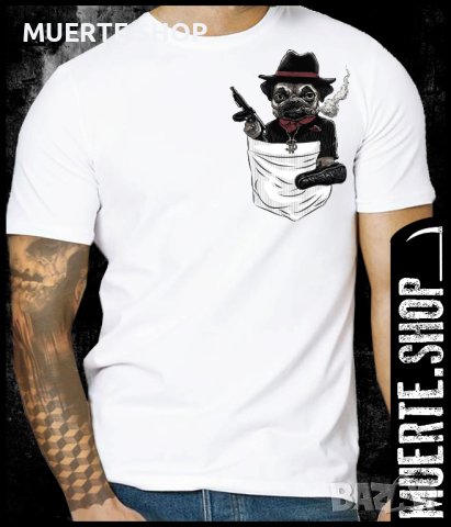 Тениска с щампа MOPS POCKET GANGSTER