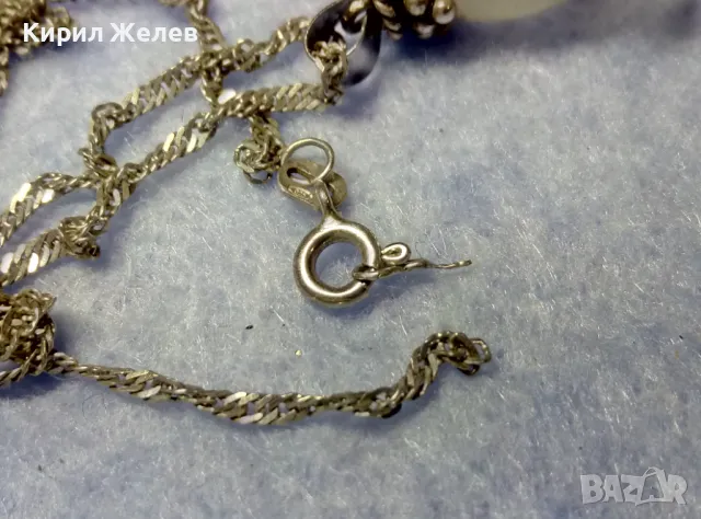 СРЕБЪРЕН ПЕНДАНТ ЦВЕТЕ КАМБАНКА с ВЕНЕЦИАНСКО СТЪКЛО МУРАНО и АМЕТИСТ с ВЕРИЖКА от СРЕБРО 925 49763, снимка 7 - Колиета, медальони, синджири - 50416535