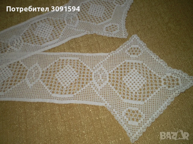 Винтидж плетена на една кука дантела от 30-те години на миналия век, продълговата покривка за маса, , снимка 9 - Покривки за маси - 50959404