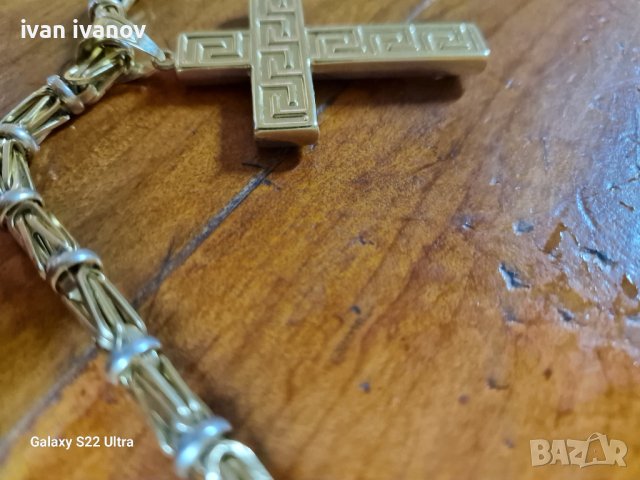 Златен Ланец с Кръст, снимка 4 - Колиета, медальони, синджири - 41679197