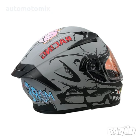 КАСКА ЗА МОТОР С ОЧИЛА, Размери S, M, L, XL - Matt Grey 2 - 721355, снимка 7 - Аксесоари и консумативи - 51225372