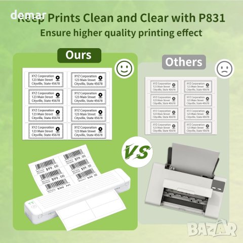 Itari Стикери, съвместими с мастиленоструйни и лазерни принтери 100 листа A4-14 бр. на лист, бели, снимка 5 - Консумативи за принтери - 44184784