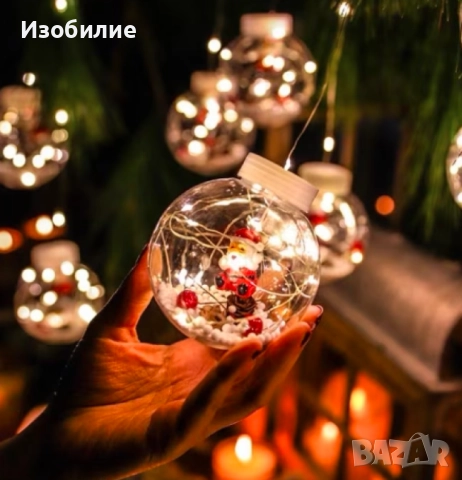 Светещ коледен гирлянд с рингове и малки коледни фигурки / 3 метра/ 8 функции. ? Малки коледни фигур, снимка 4 - Декорация за дома - 52360078