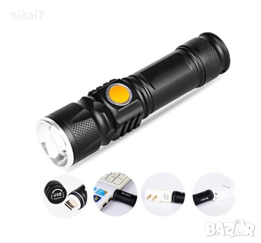 фенер мощен акумолатурен енергоспещяващ LED с USB без батерия, снимка 11 - Ножове - 42074718