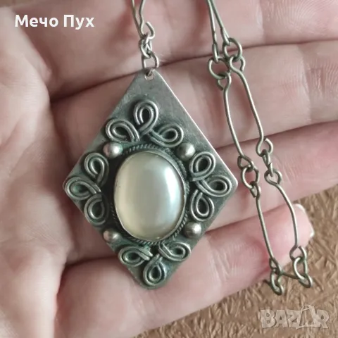 Стар сребърен синджир,ръчно правени (315), снимка 5 - Колиета, медальони, синджири - 48835365