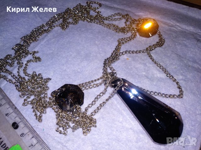 РАЗКОШНО КОЛИЕ ФЕШЪН ОГЪРЛИЦА БЛАГОРОДНА СТОМАНА с ФАСЕТИРАН ОПУШЕН КРИСТАЛ / КВАРЦ 37110, снимка 13 - Колиета, медальони, синджири - 41681958