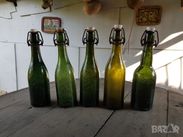 Стари бирени шишета 5 броя, снимка 1 - Антикварни и старинни предмети - 34157814