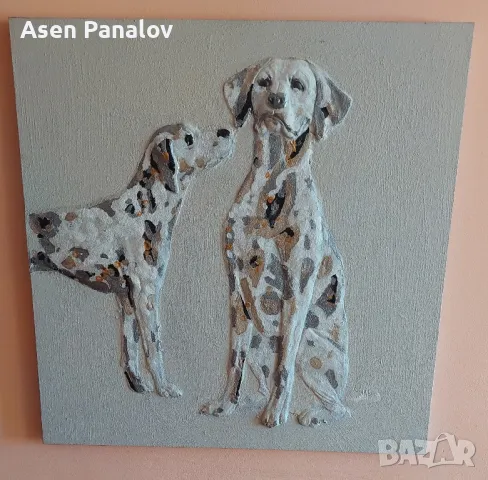 Далматинци 80/80см, снимка 2 - Картини - 48085102