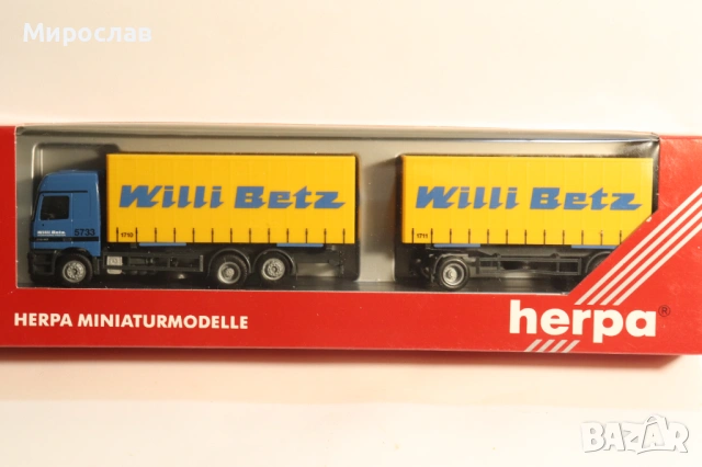 HERPA H0 1/87 MERCEDES ACTROS WILLI BETZ КАМИОН МОДЕЛ