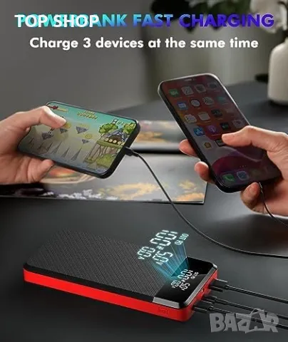Ново Преносимо зарядно устройство Power Bank 30000mAh PD 25W USB C за бързо зареждане, снимка 5 - Друга електроника - 49333798