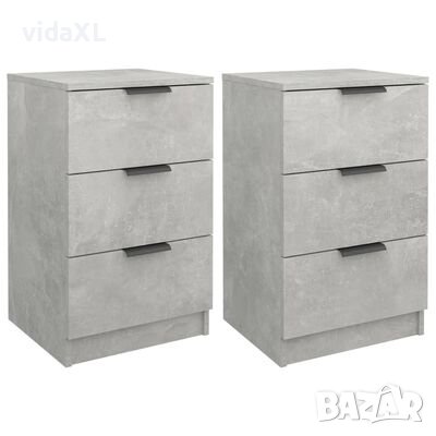 vidaXL Нощни шкафчета, 2 бр, бетонно сиво, 40x36x65 см(SKU:811277, снимка 1