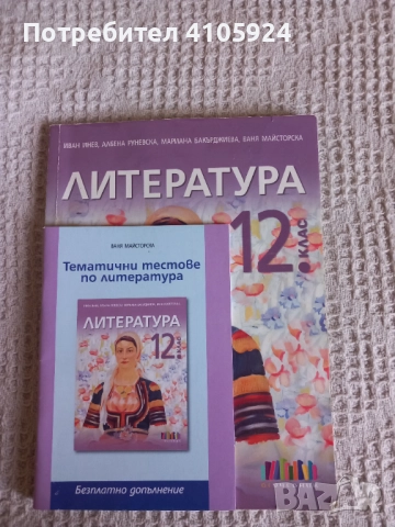БГ Учебник учебник по литература за 12 клас (включени са тематични тестове)