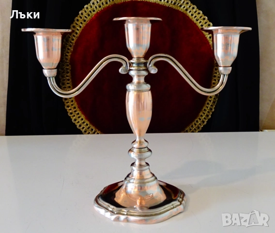 Троен свещник тройка,чиста червена мед. , снимка 5 - Антикварни и старинни предмети - 51937732