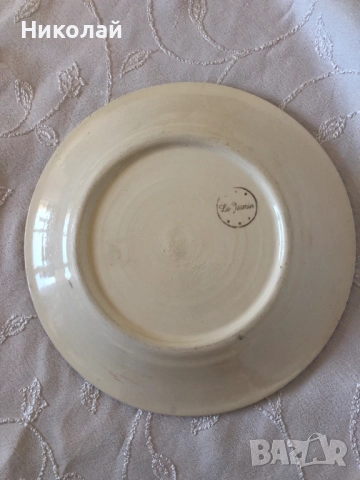 Керамична декоративна чиния, ръчна изработка, 25 см. диаметър, уникат, Тунис, нова, занаятчийска, снимка 6 - Декорация за дома - 52262062