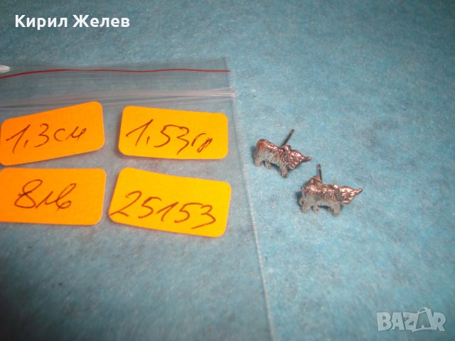 МИНИАТЮРНИ ФИГУРАЛНИ СРЕБЪРНИ ВИНТИДЖ ОБЕЦИ за ЗОДИЯ ТЕЛЕЦ - РЪЧНА АРТ СТАРА ИЗРАБОТКА 25153, снимка 2 - Обеци - 35736208