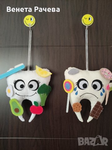 Ръчно изработени зъбки от плат, снимка 6 - Образователни игри - 26771914