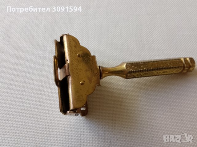 1912г  БЕЗОПАСНА САМОБРЪСНАЧКА С ЕДНО ОСТРИЕ И ДРЪЖКА В СТИЛ АРТ ДЕКО, снимка 7 - Други ценни предмети - 41611113