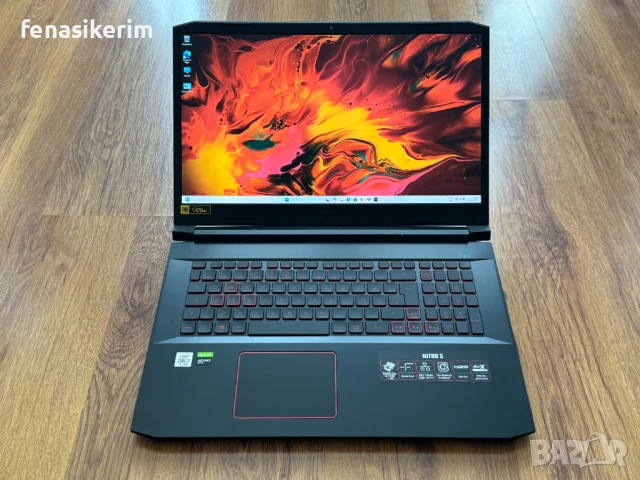 17.3' 120Hz IPS Core i7-10750H Acer Nitro 5 16GB DDR4/512GB NVMe/Подсветка/Nvidia GTX 1650 Ti 4GB, снимка 1