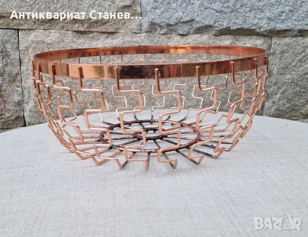 Комплект от две декоративни метални кошници с медно покритие, снимка 13 - Декорация за дома - 55851113