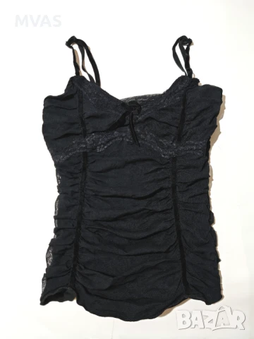 Нов дамски черен воален топ М размер, снимка 3 - Корсети, бюстиета, топове - 50999988