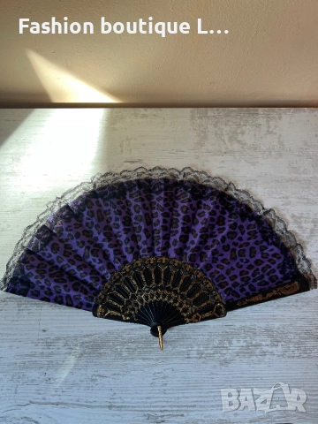 Тигрово ветрило в лилав цвят с черна дантела и златни детайли 💜, снимка 4 - Други - 52097656