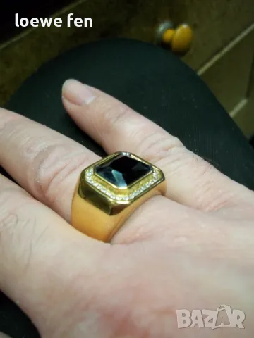 Мъжки пръстен благородна стомана позлатен златен цвят !, снимка 11 - Пръстени - 50275315