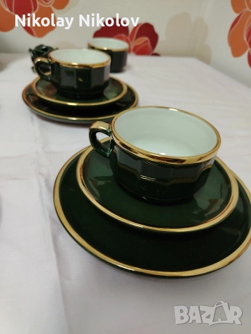 Порцеланов сервиз Vintage Apilko Green Gold , снимка 13 - Сервизи - 53330947