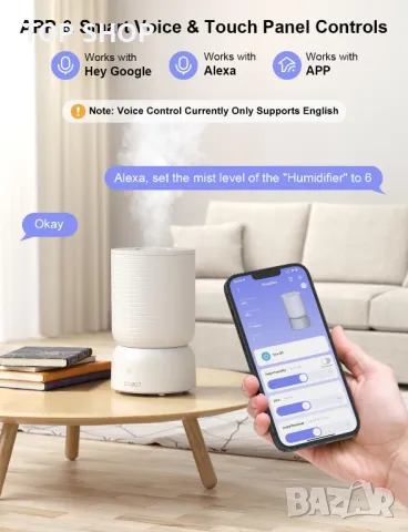 Интелигентен овлажнител CLEVAST, с горно пълнене 3 л Cool Mist, снимка 7 - Овлажнители и пречистватели за въздух - 49866378