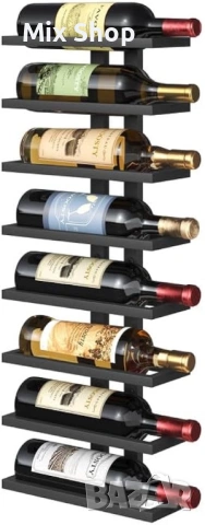 Нов Стенен стелаж за вино FAVOOSTY, комплект от 2 броя, снимка 9 - Други стоки за дома - 53654330