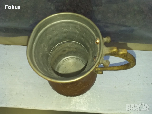 Страхотна кована медна кана за вино бакър бокал, снимка 2 - Антикварни и старинни предмети - 53508372